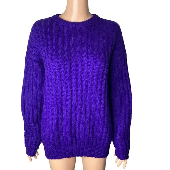 Vintage Palmettos Sweater Womens Medium Wool Blend Pullover Purple - Picture 10 of 10